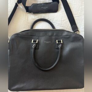 Aspinal of London Men's Black Leather Briefcase